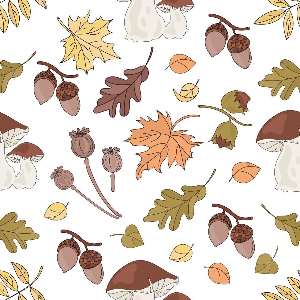 FOREST LANDSCAPE Nature Seamless Pattern Vector Illustration