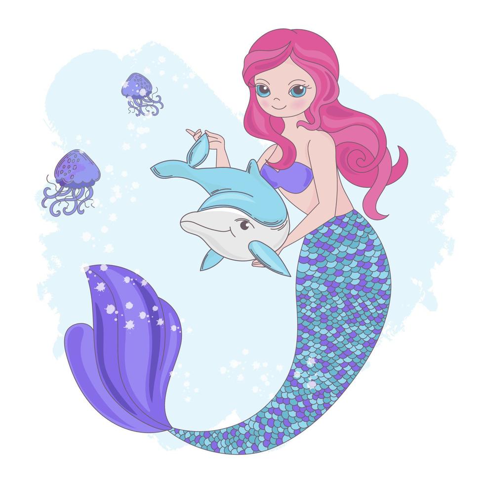 MERMAID TOY Underwater Fairy Animal Vector Illustration Set