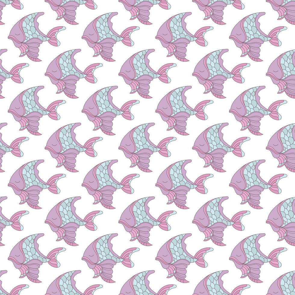 FISH BACKDROP Underwater Seamless Pattern Vector Illustration