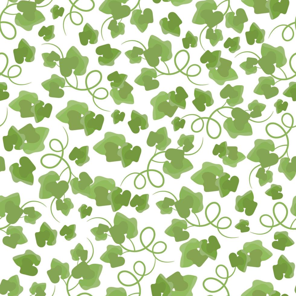 GREEN LEAVES Hand Drawn Seamless Pattern Vector Illustration