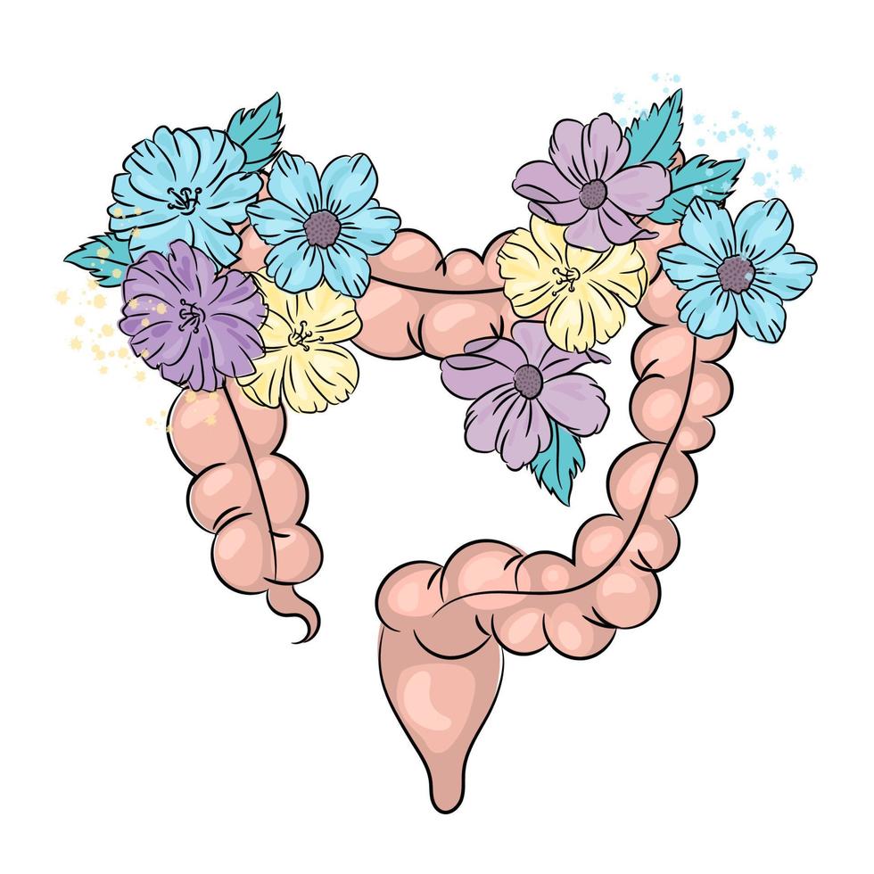 HEALTHY INTESTINES Medicine Human Health Vector Illustration