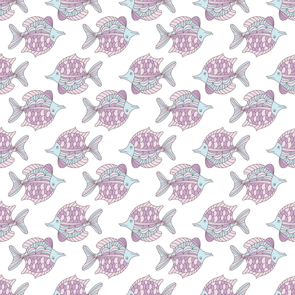 FISH BACKGROUND Underwater Seamless Pattern Vector Illustration