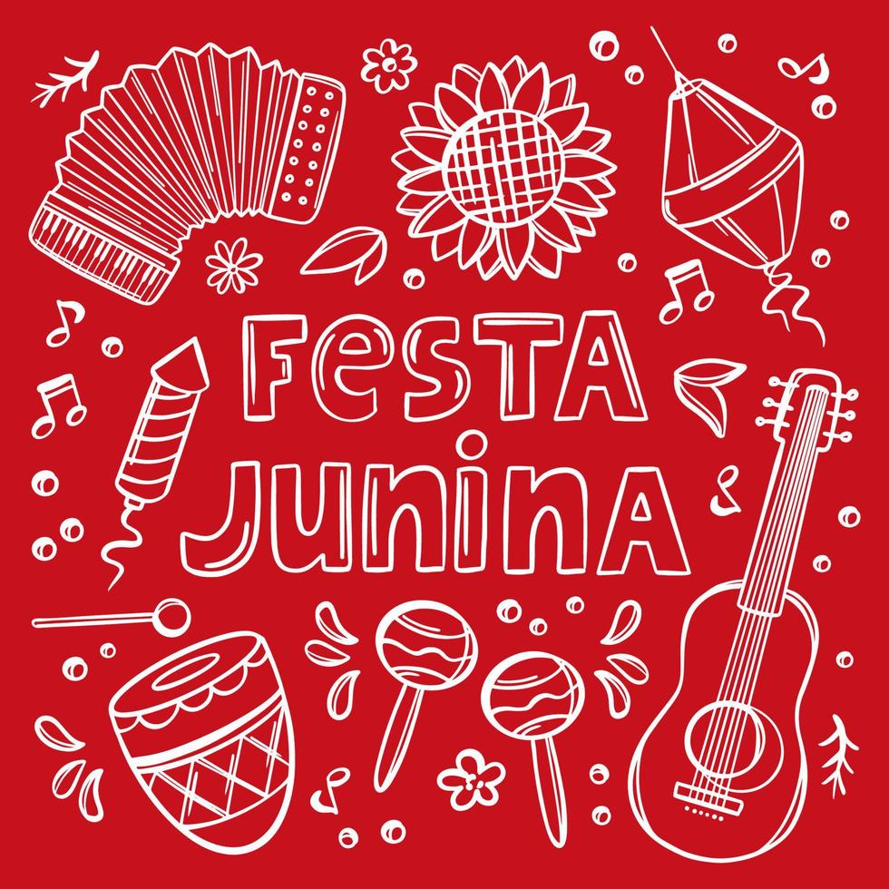 festa junina monorojo Brasil fiesta vector letras bandera