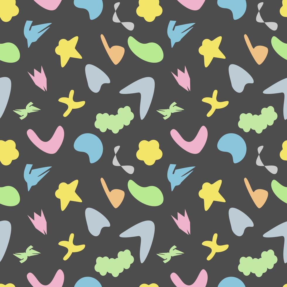 vector illustration seampless pattern abstract geometric shapes on black