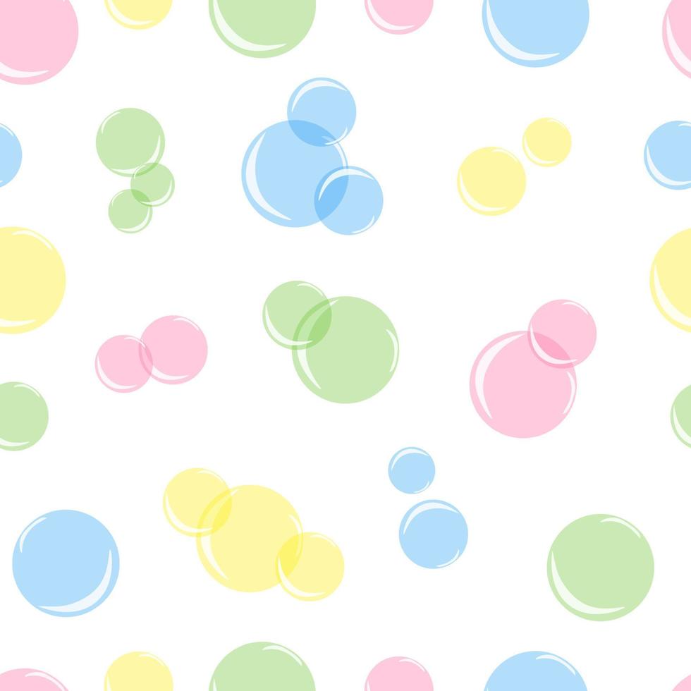 vector illustration seampless pattern colored soap bubbles
