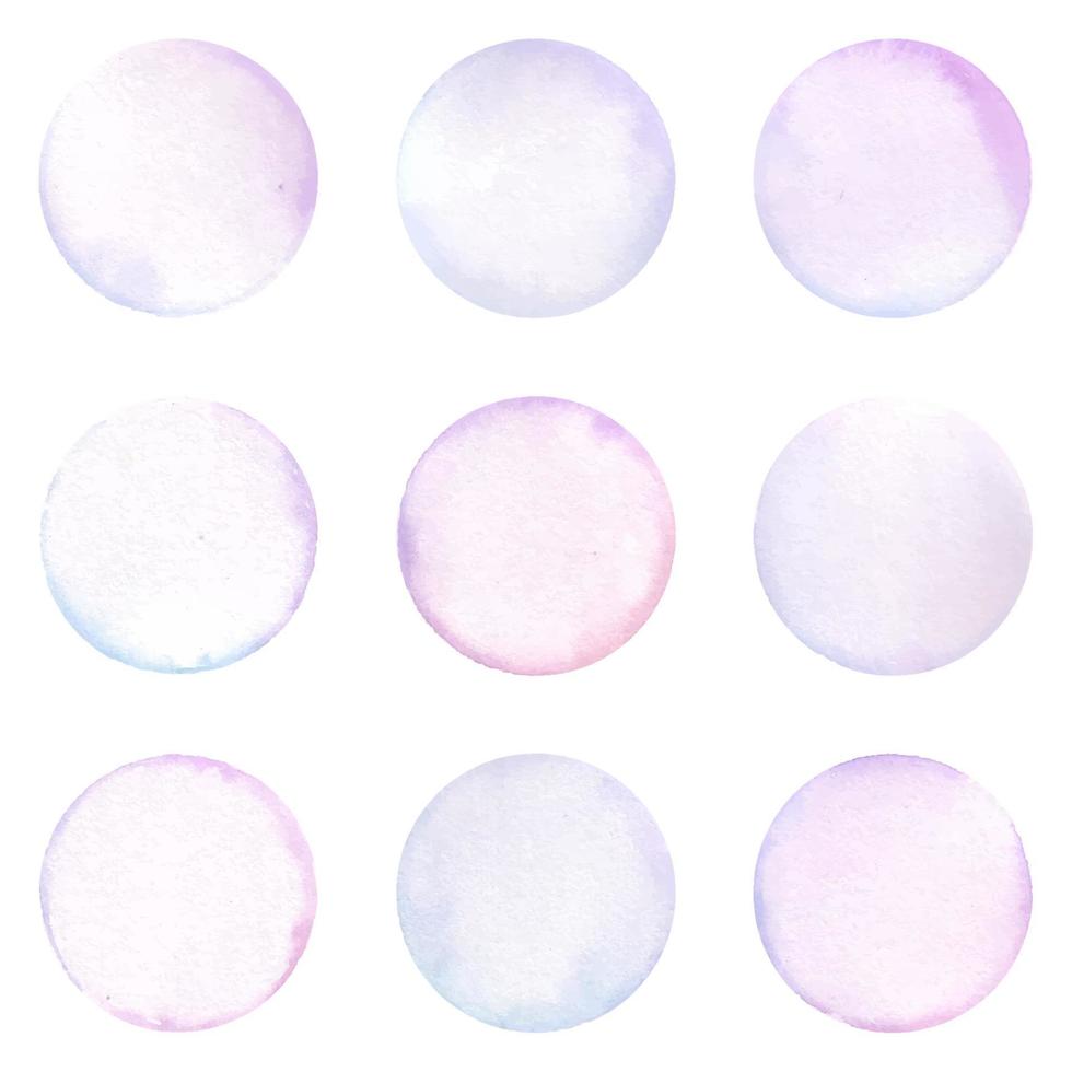Watercolor circle texture. Vector watercoluor circle elements for design.