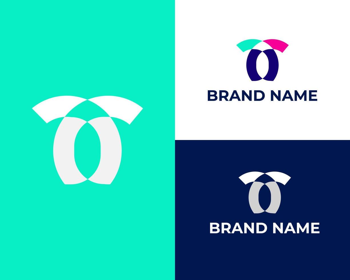 Abstract initial letter O and T logo design vector