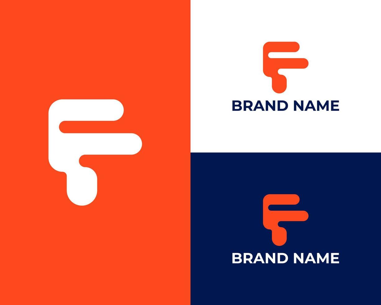 plantilla de diseño de logotipo de letra f de monograma creativo vector