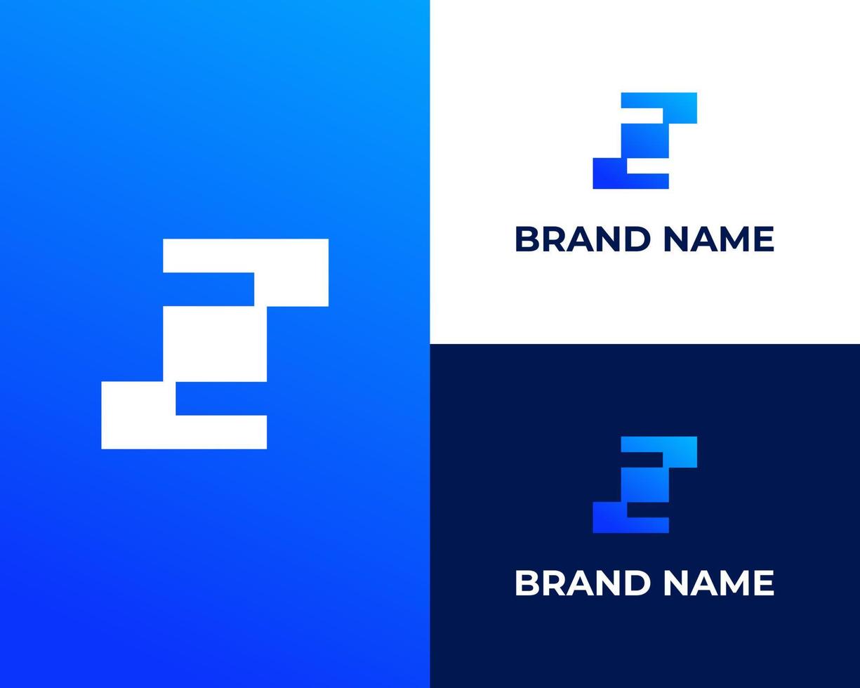 plantilla de diseño de logotipo e inicial de letra de tecnología digital vector