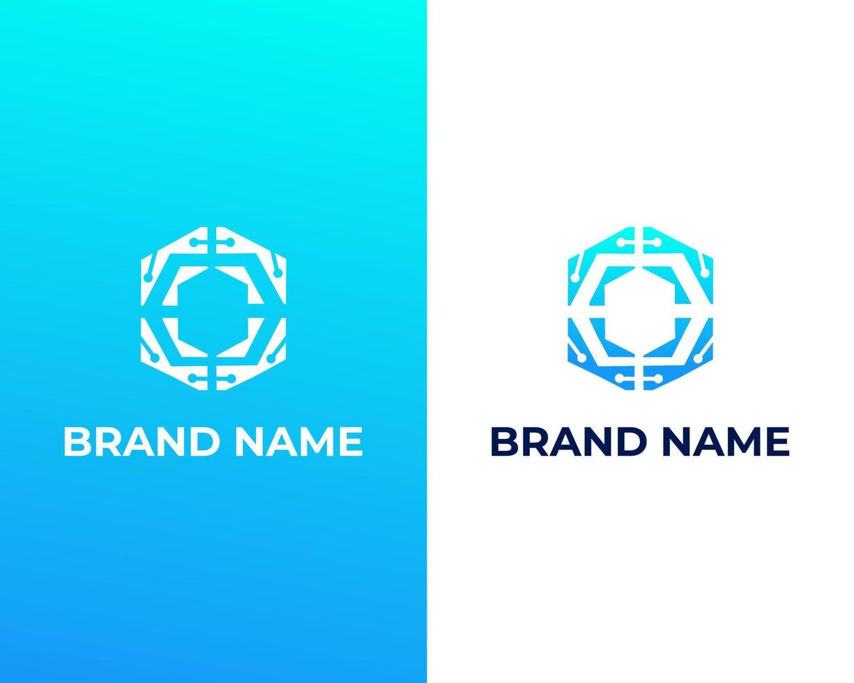 Modern abstract o tech symbol logo design vector template
