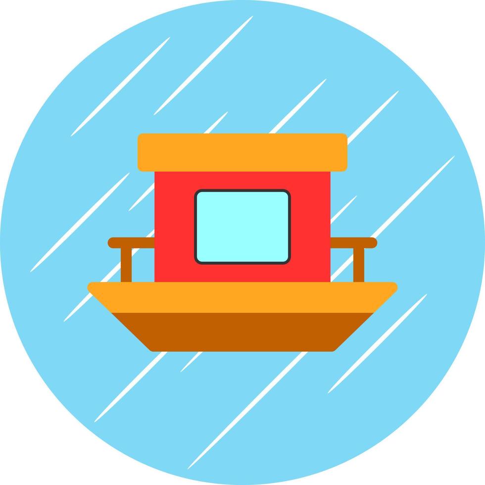 Houseboat Vector Icon Design