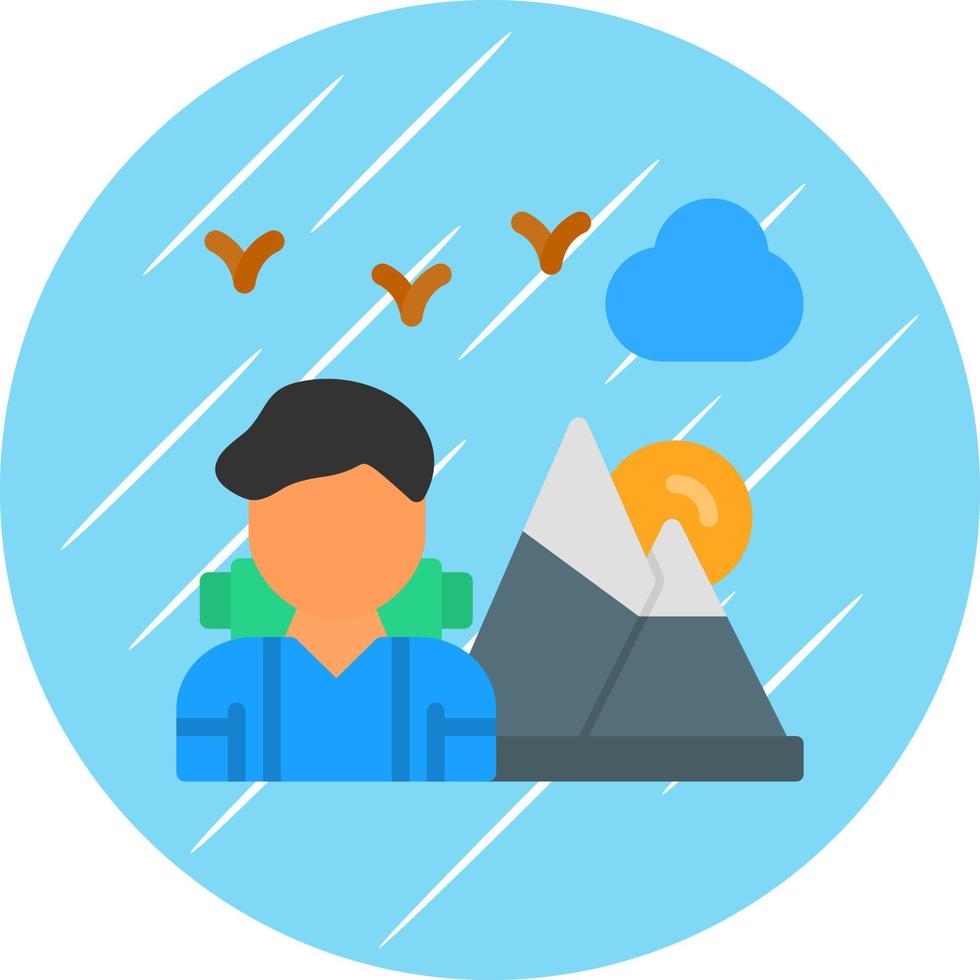 Hiking Vector Icon Design