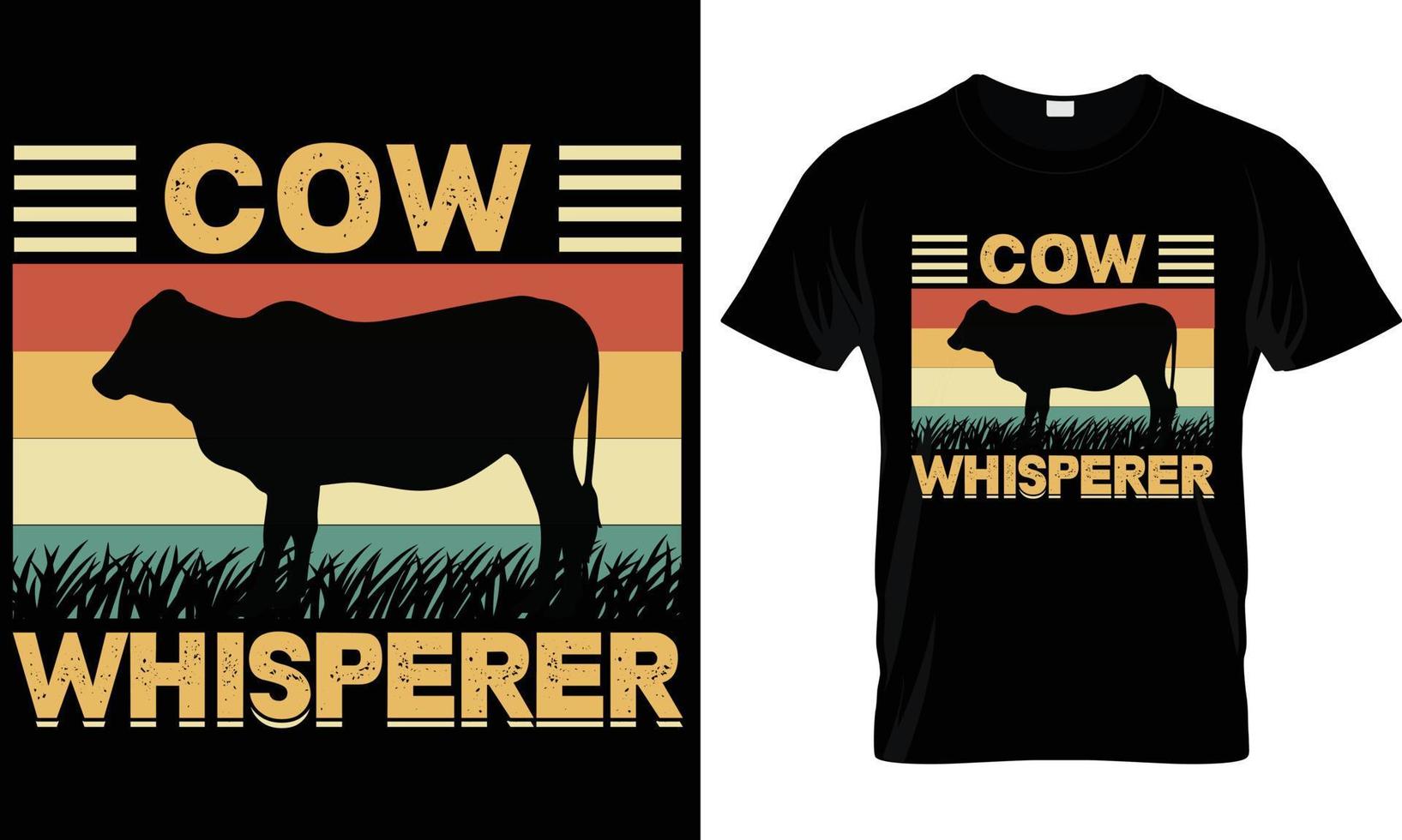 Cow whisperer t shirt design graphic. vector