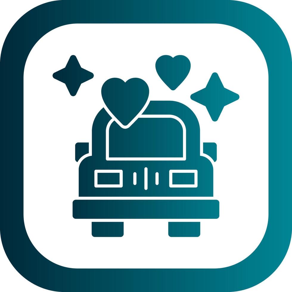 Wedding Car Vector Icon Design