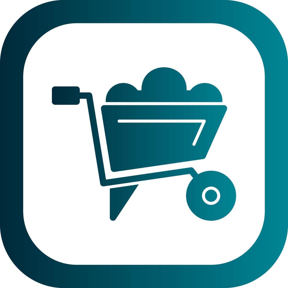 Wheelbarrow Vector Icon Design