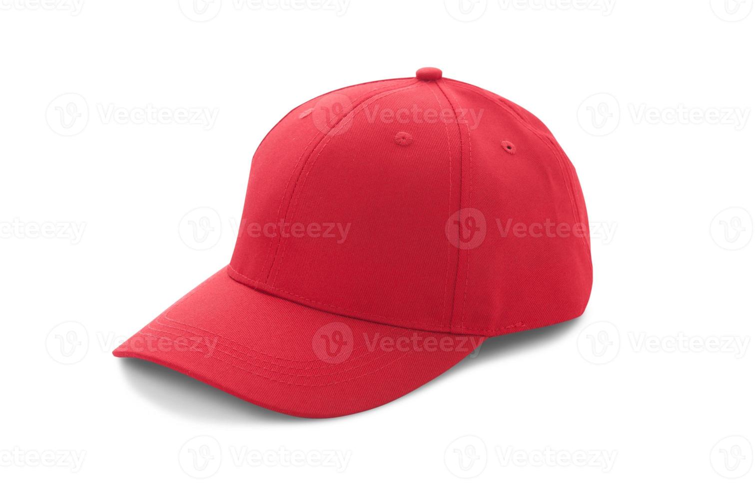 béisbol gorra rojo plantillas, frente puntos de vista aislado en blanco antecedentes foto