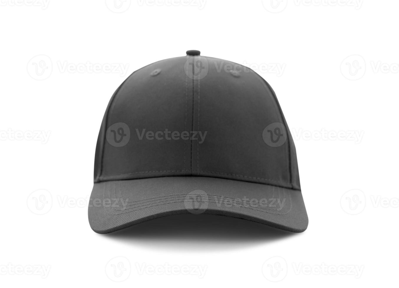 béisbol gorra negro plantillas, frente puntos de vista aislado en blanco antecedentes foto