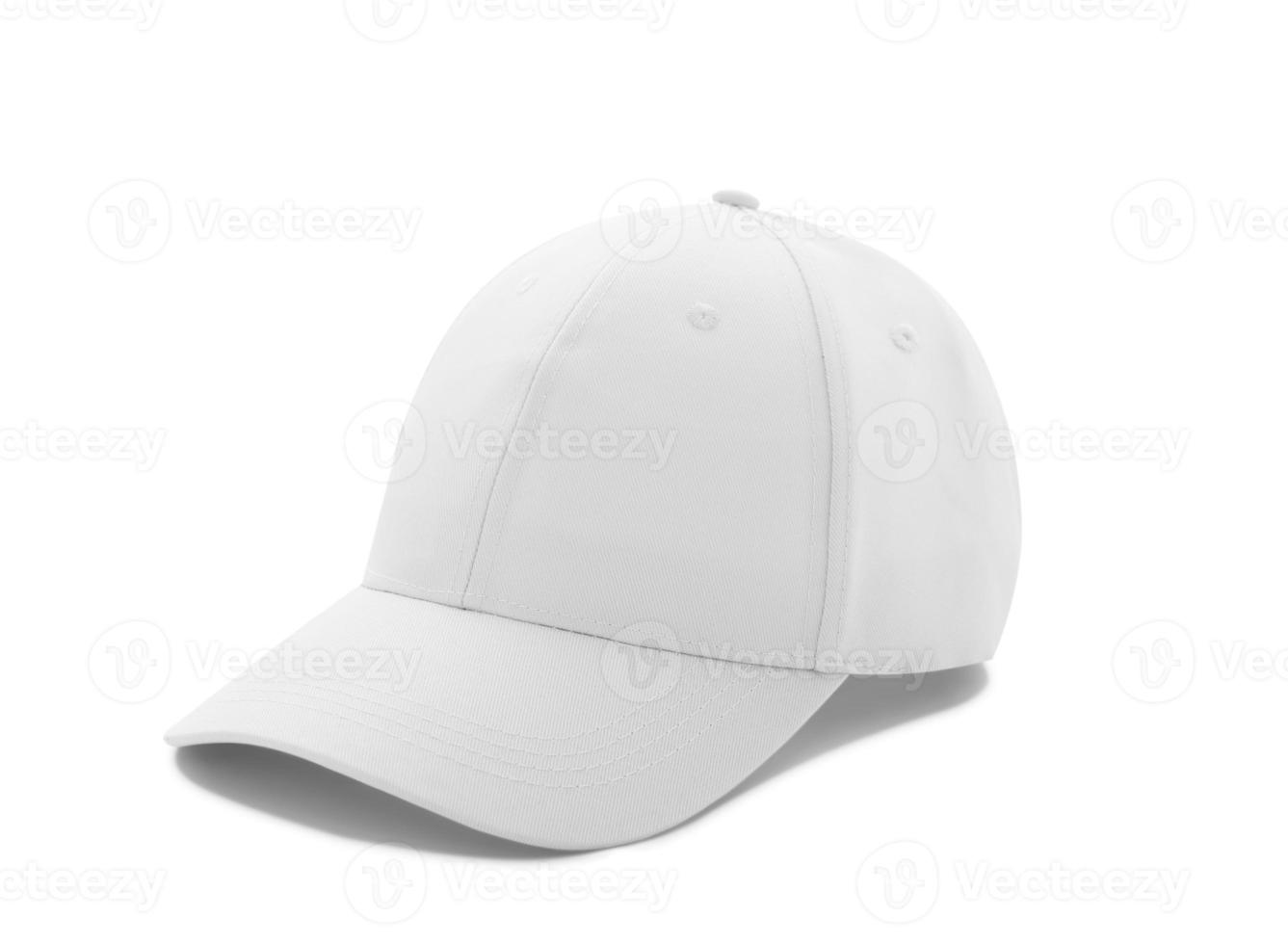 Baseball cap white templates, front views isolated on white background. Mockup photo
