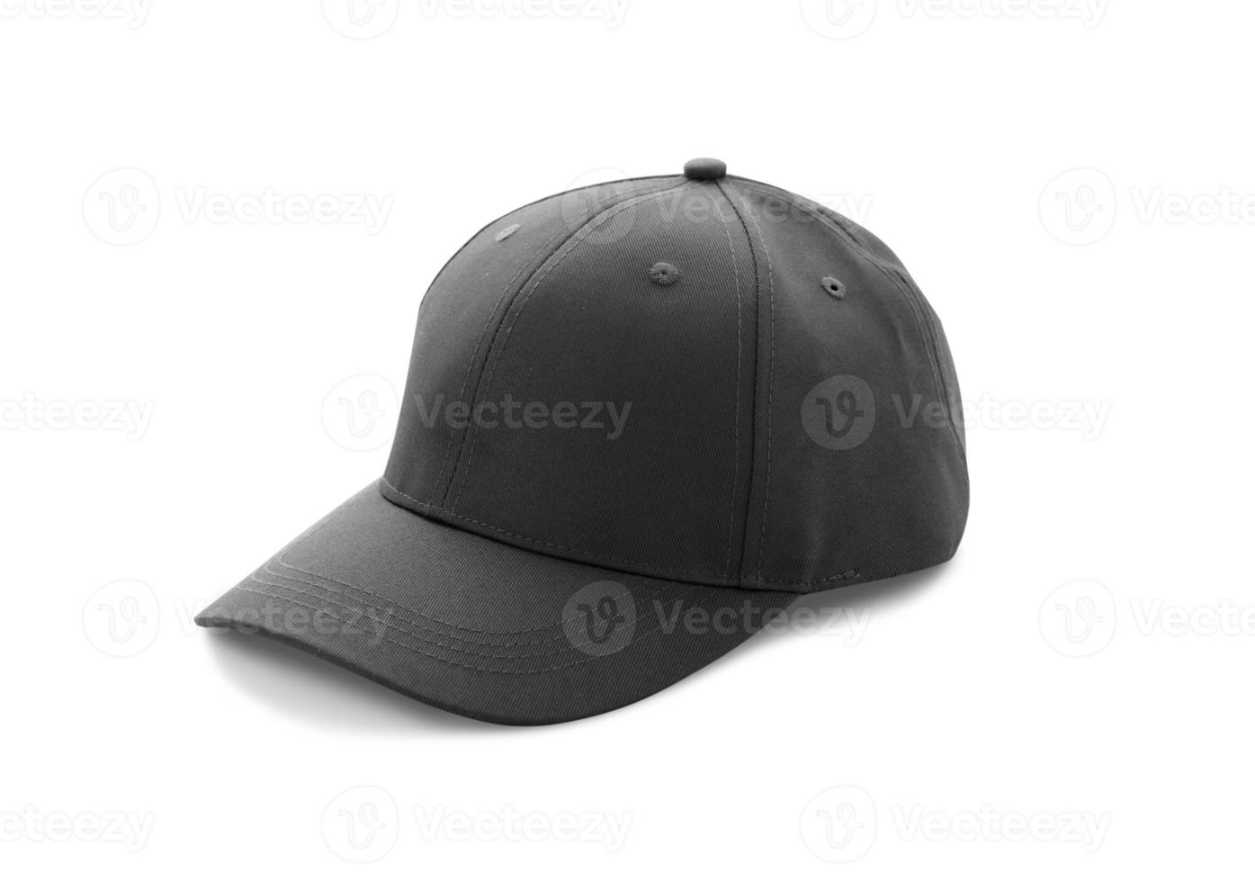 Baseball cap black templates, front views isolated on white background photo