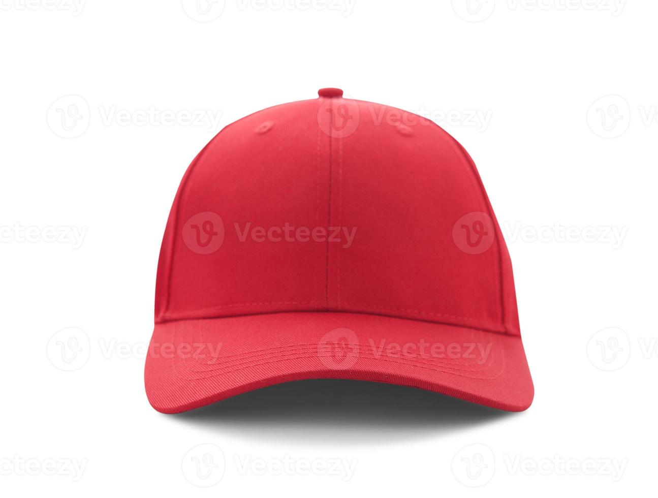 Baseball cap red templates, front views isolated on white background photo