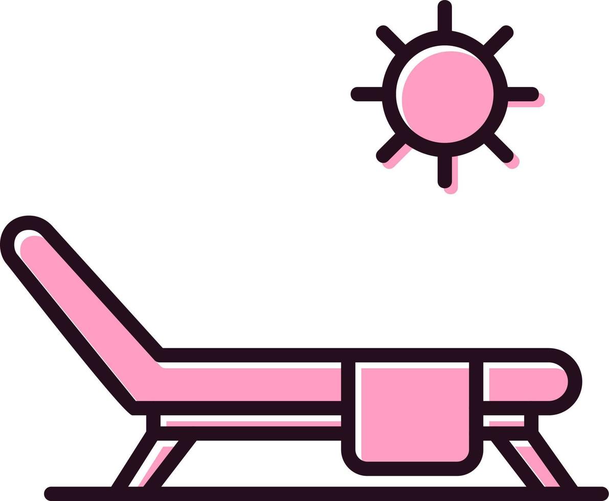 icono de vector de cama de sol