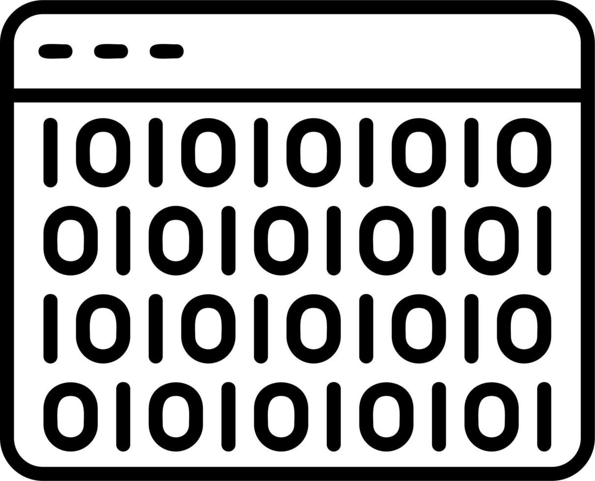 icono de vector de código binario