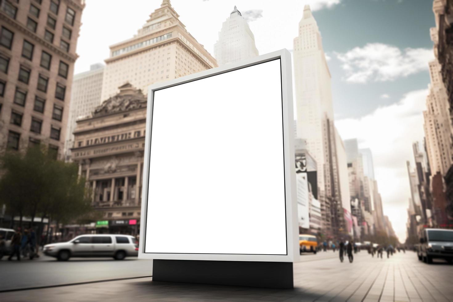 Blank advertisement billboard in city, big verticle advertising billboard or ad space for marketing poster photo