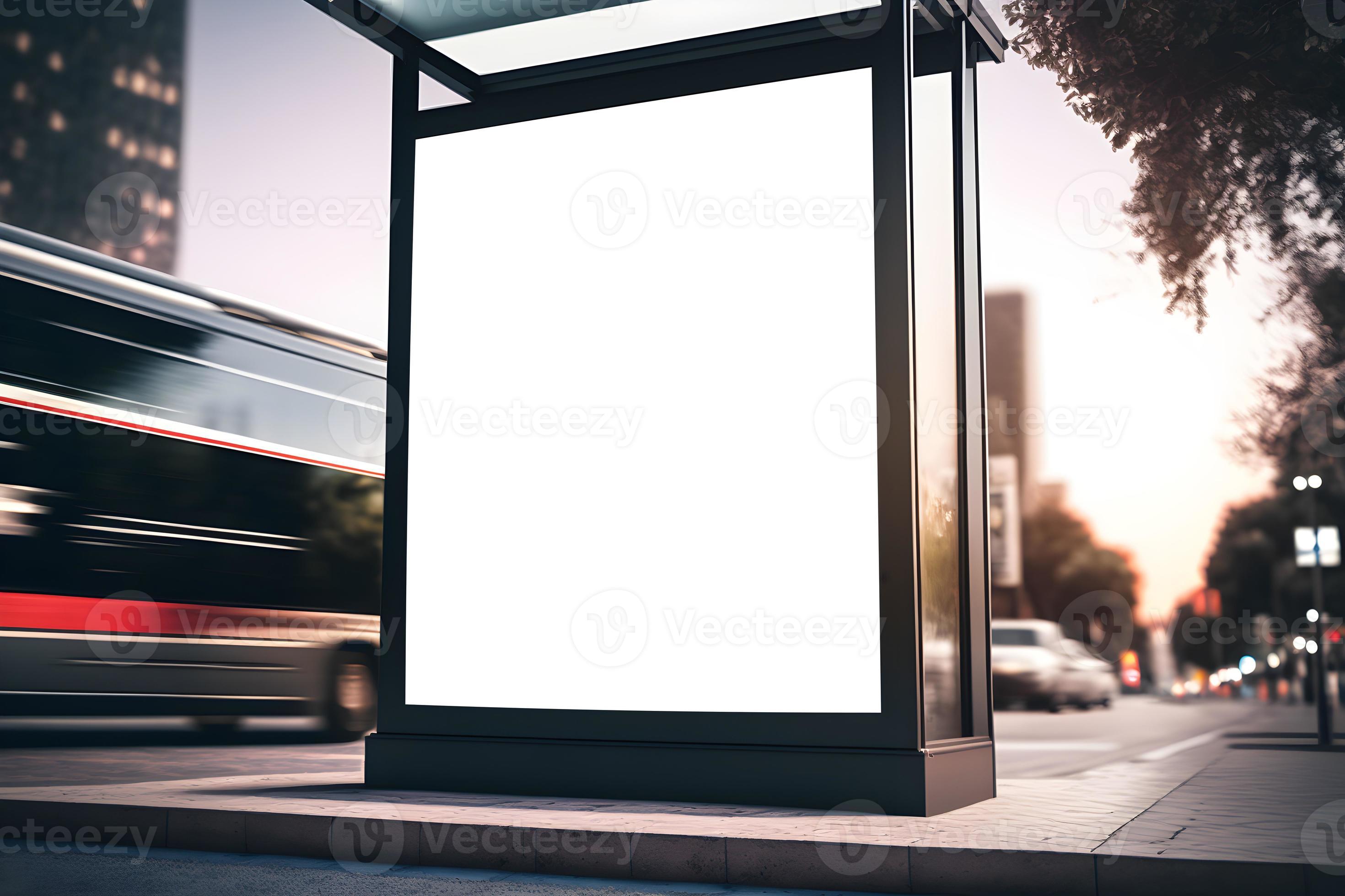 Roadside Digital Billboard Design with Rush Hour Traffic, Roadside