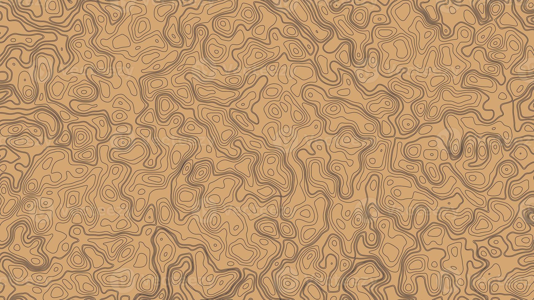 Black and old paper topographic map background. Background of the topographic map with height lines. Seamless pattern. Geographic abstract grid. Gold and black Papercut photo