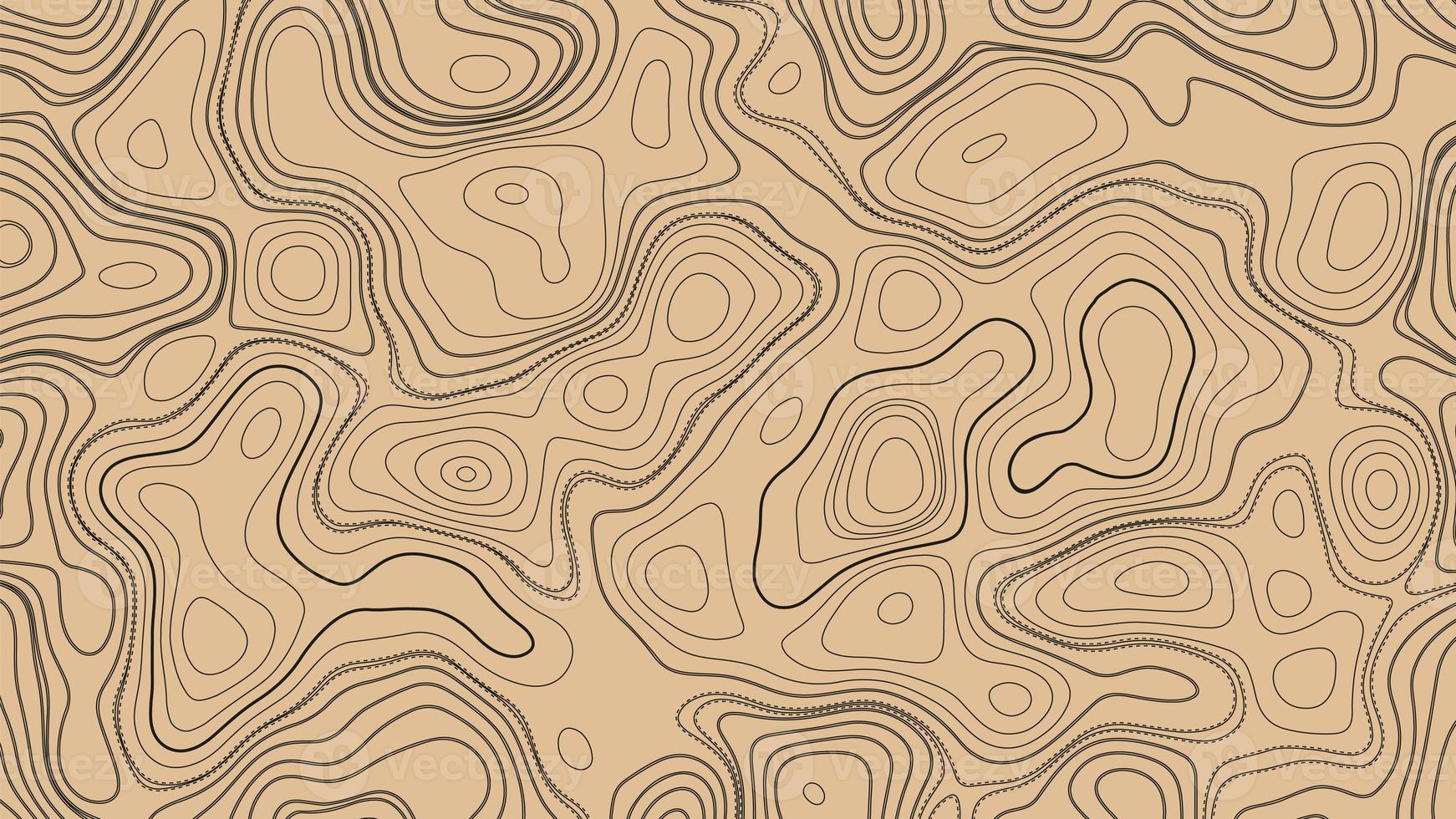 Abstract retro topographic map. Topographic background with aged paper effect. Old paper color and black background with grid topographic background. Geographic grid map with space for copy photo
