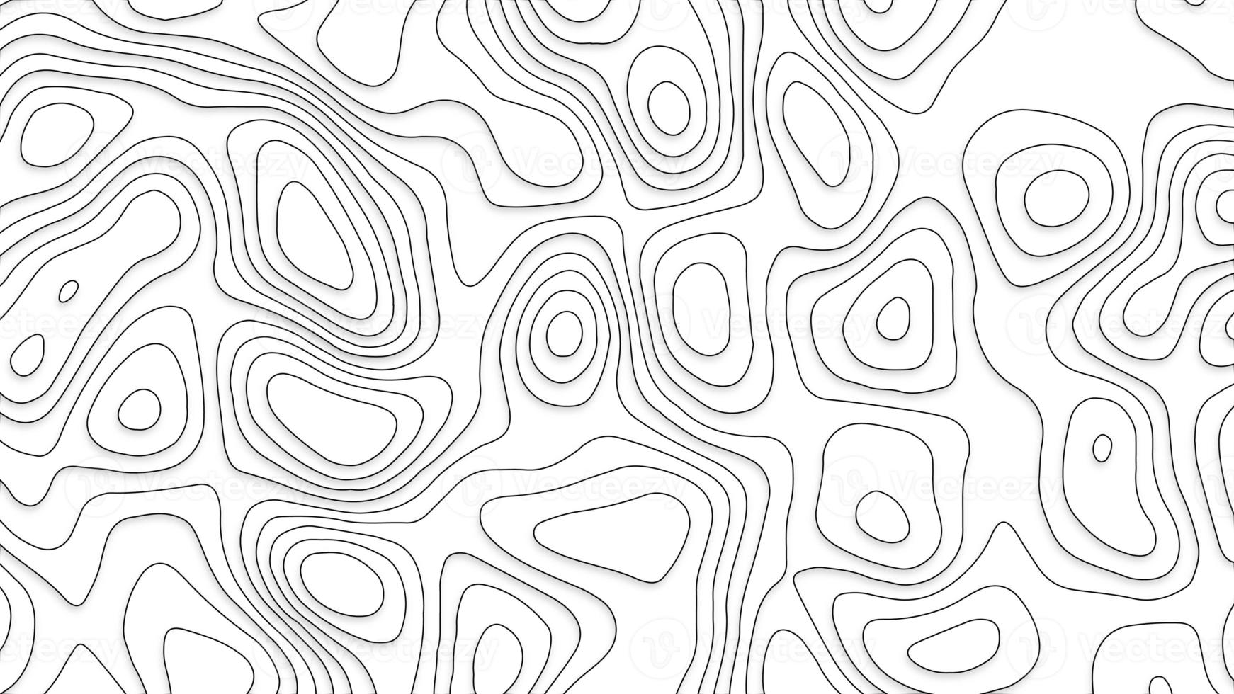 Topographic background and texture. abstraction with place for text. Topo backdrop lines, contour, geographic grid. Modern black and white topographic contours lines of mountains. Topography map art photo