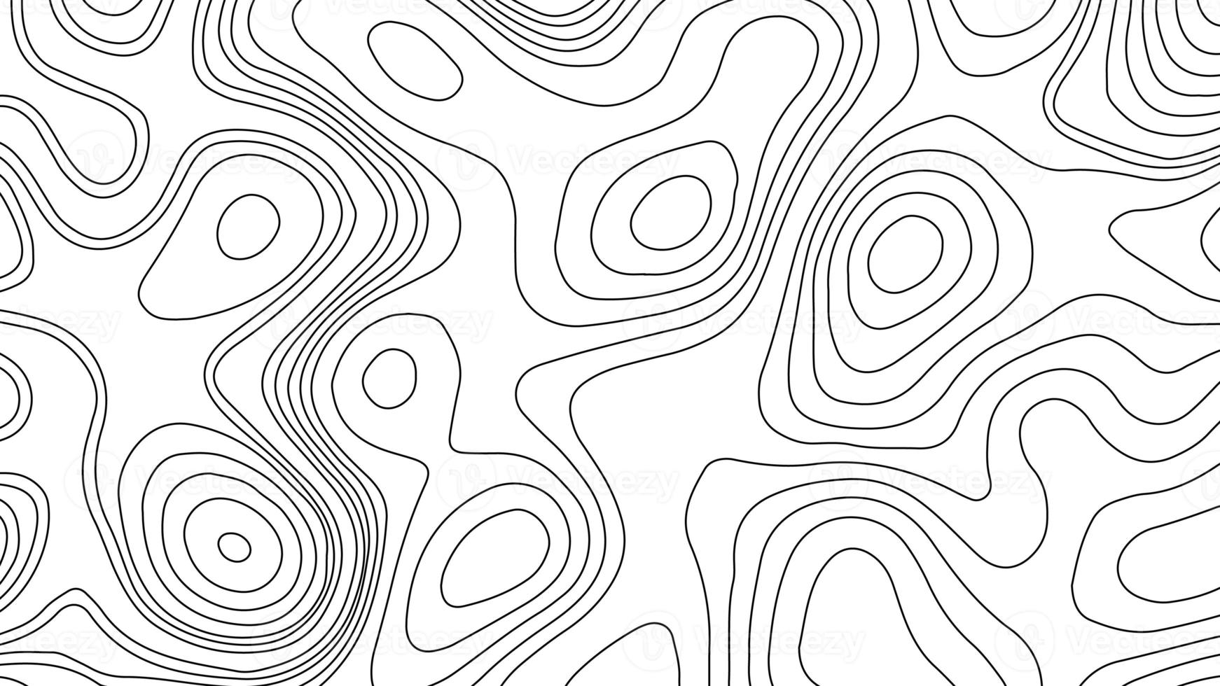 Topographic background and texture. abstraction with place for text. Topo backdrop lines, contour, geographic grid. Modern black and white topographic contours lines of mountains. Topography map art photo
