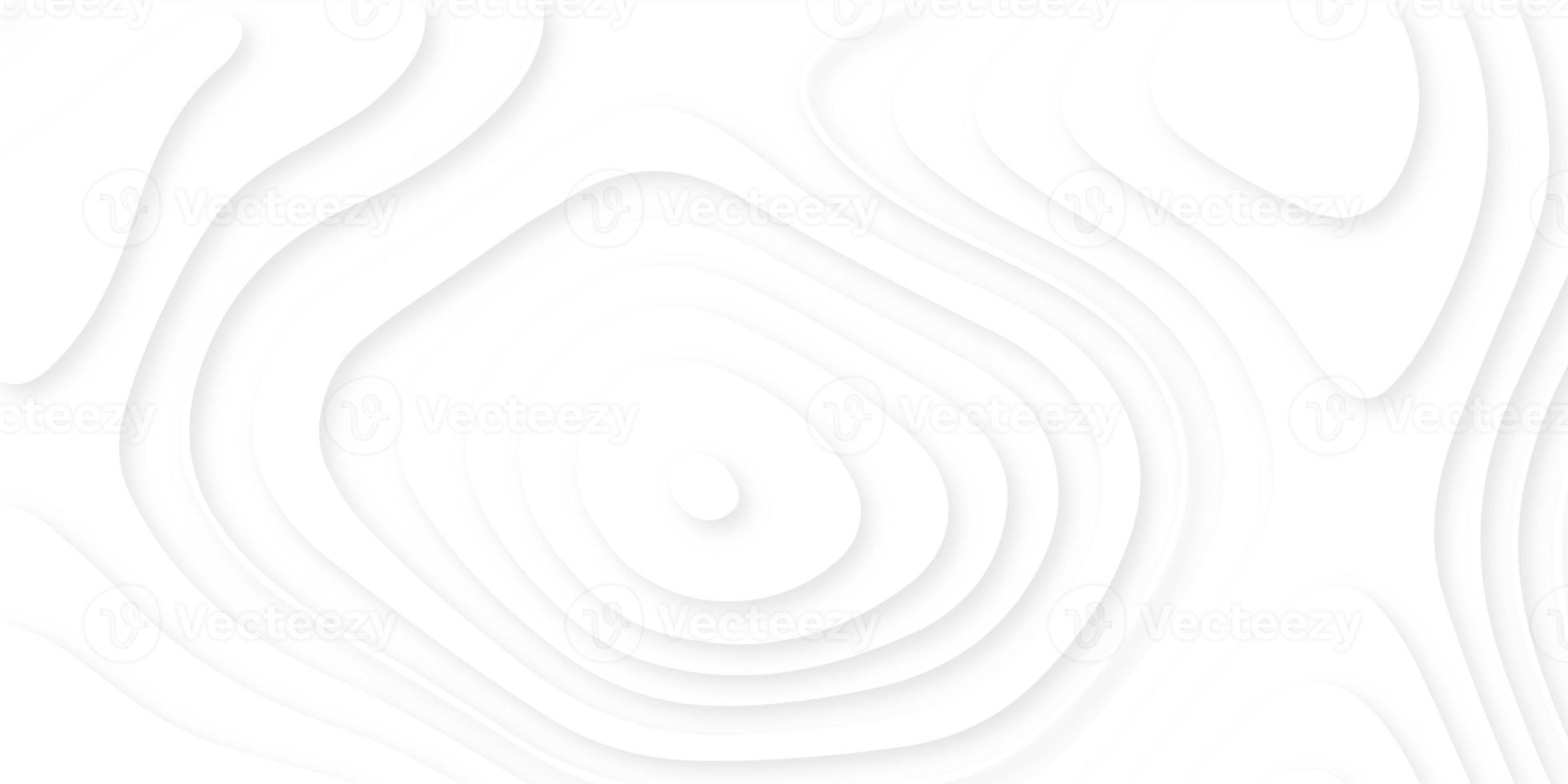 White paper cut white background. Abstract realistic papercut decoration textured with wavy layers and shadow. Topographic contour map abstract tech motion graphic design. photo