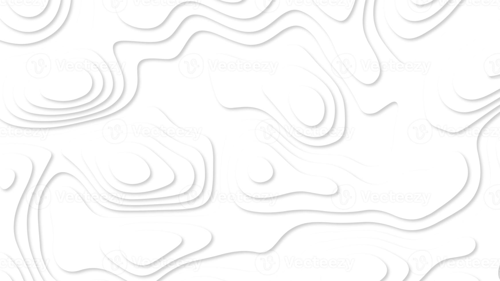 White paper cut white background. Abstract realistic papercut decoration textured with wavy layers and shadow. Topographic contour map abstract tech motion graphic design. photo