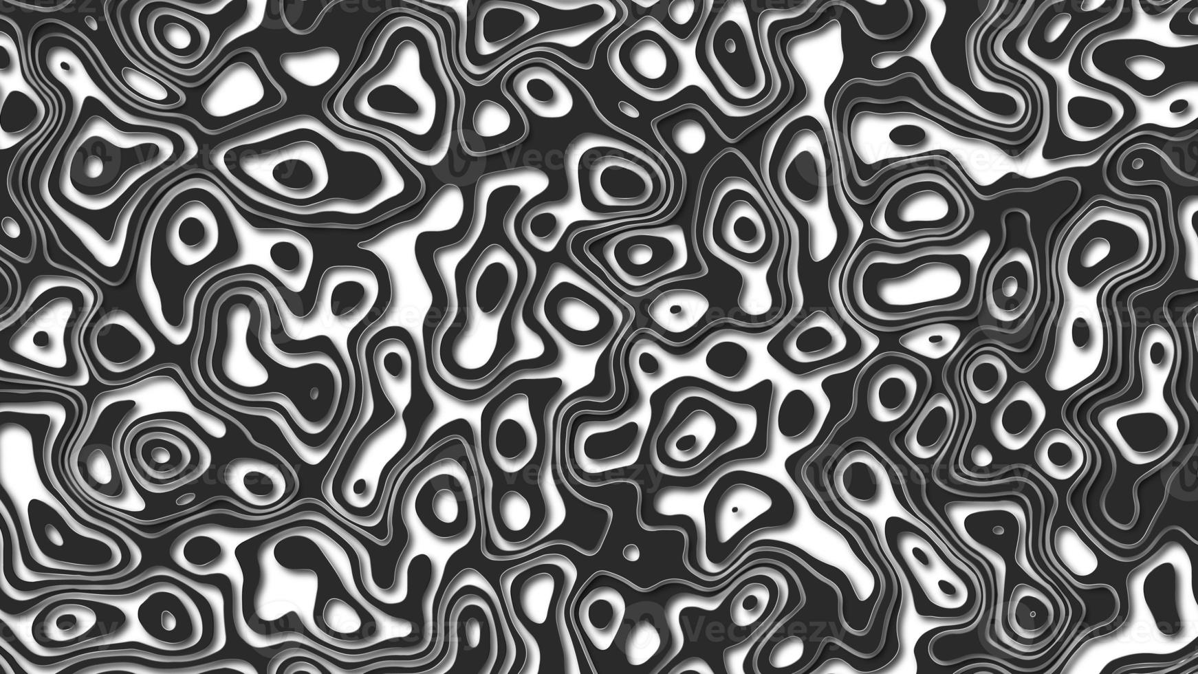 Paper cut art background texture. Wave paper cut. Map line of topography. Cartography concept background. Geometric layered curve line black, white vector design. photo