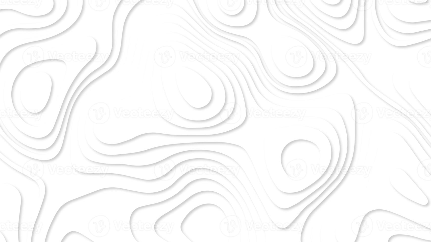 White paper cut white background. Abstract realistic papercut decoration textured with wavy layers and shadow. Topographic contour map abstract tech motion graphic design. photo