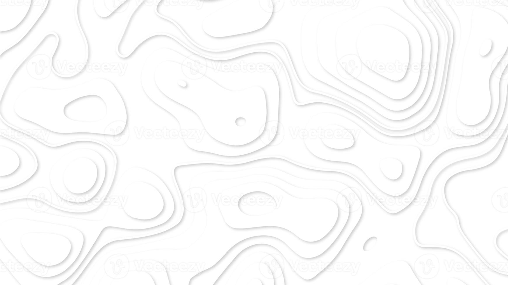 White paper cut white background. Abstract realistic papercut decoration textured with wavy layers and shadow. Topographic contour map abstract tech motion graphic design. photo