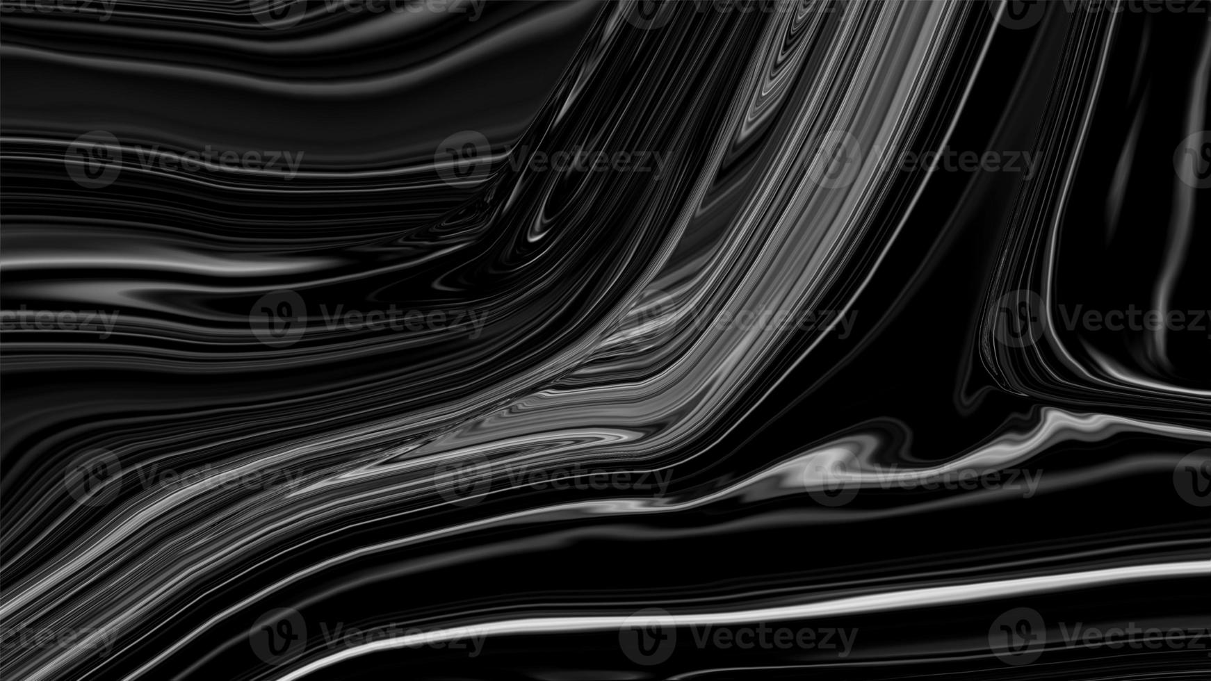 Abstract flowing liquid curve line in grey silver black metallic. Glossy pattern cool background textures. Beautiful drawing with the divorces and wavy lines in gray tones. Beautiful Marbling. photo