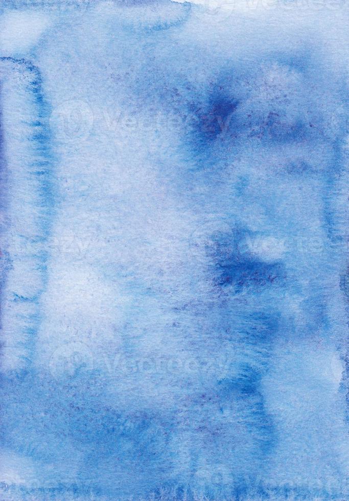 Watercolor blue background painting texture. Vintage hand painted watercolour backdrop. Stains on paper. photo