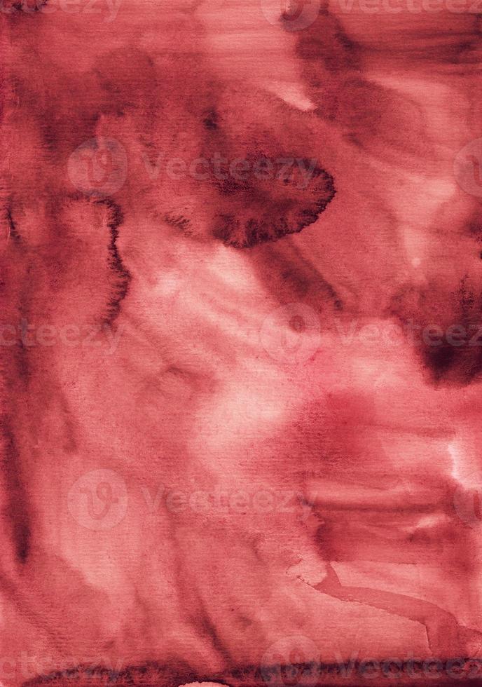 Watercolor liquid burgundy background. Elegant deep red backdrop texture. Stains on paper. photo