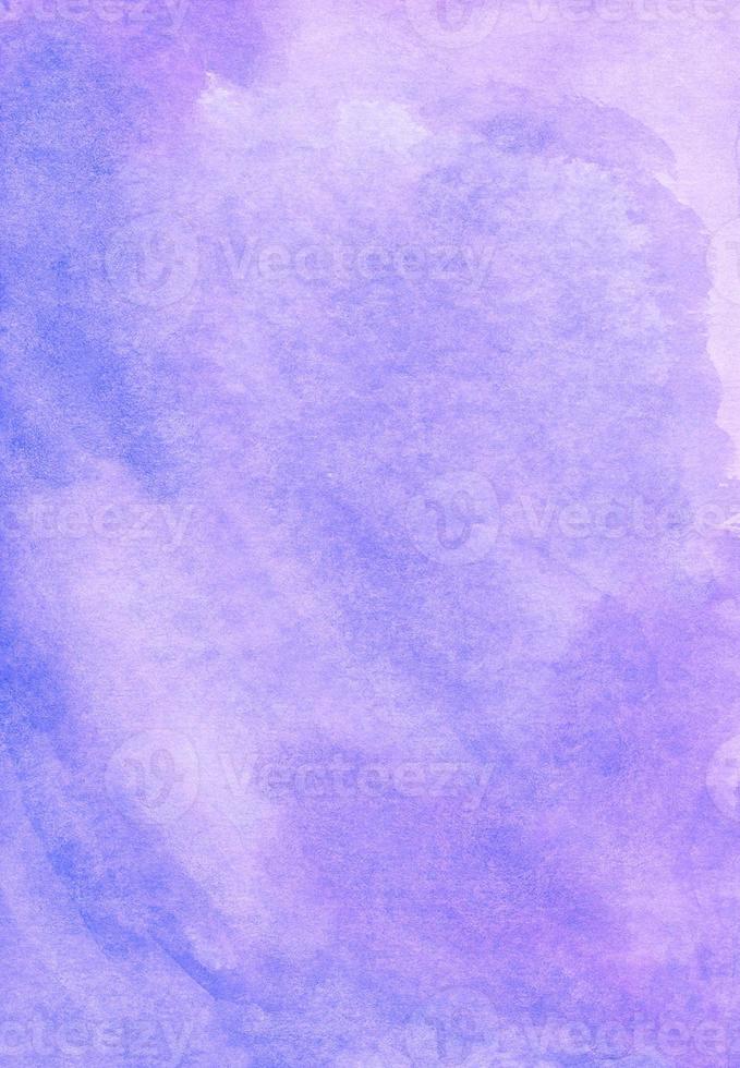 Watercolor lavender background texture. Light purple-blue aquarelle backdrop. Stains on paper. photo