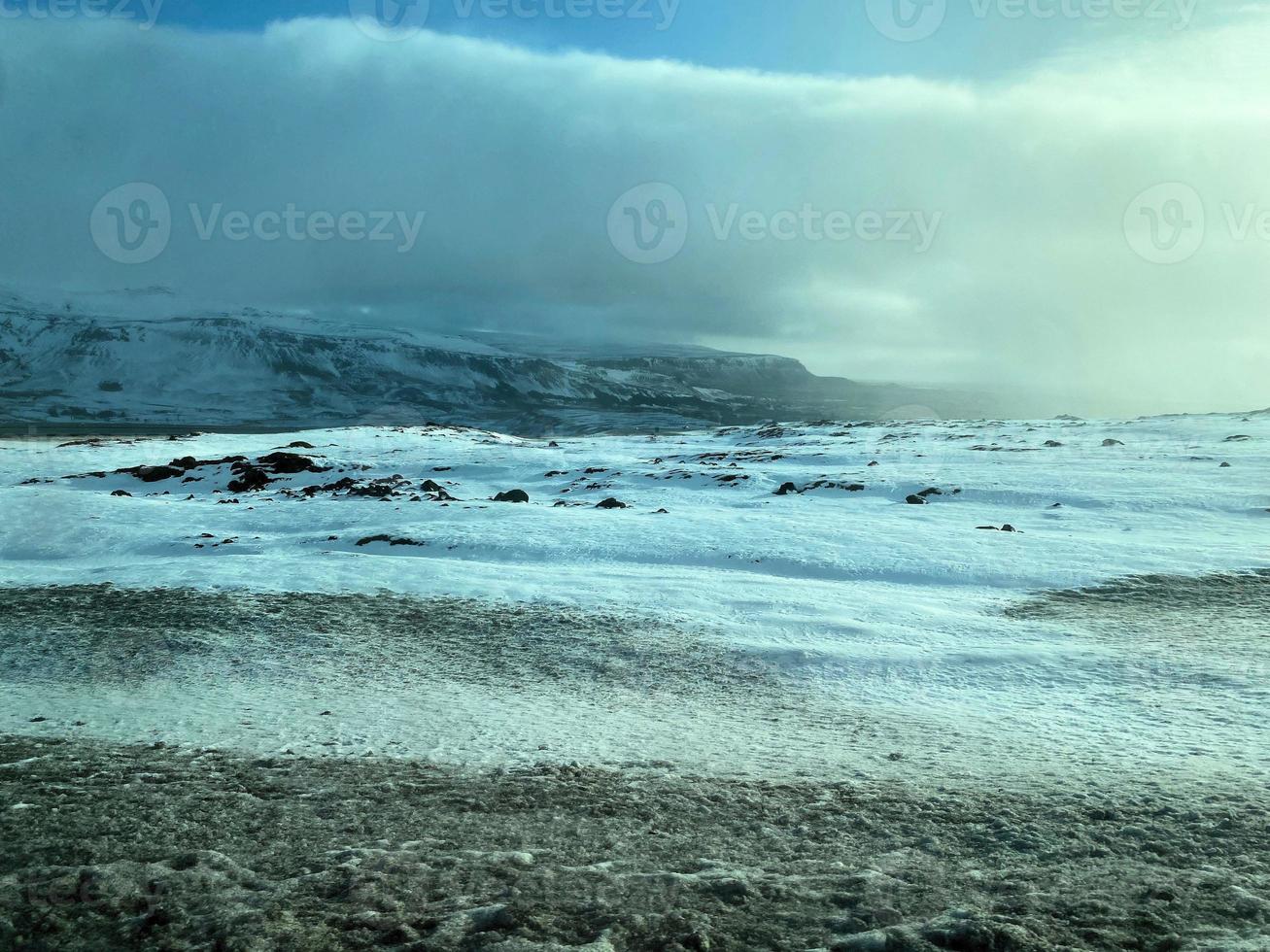 landscape with snow in Iceland photo