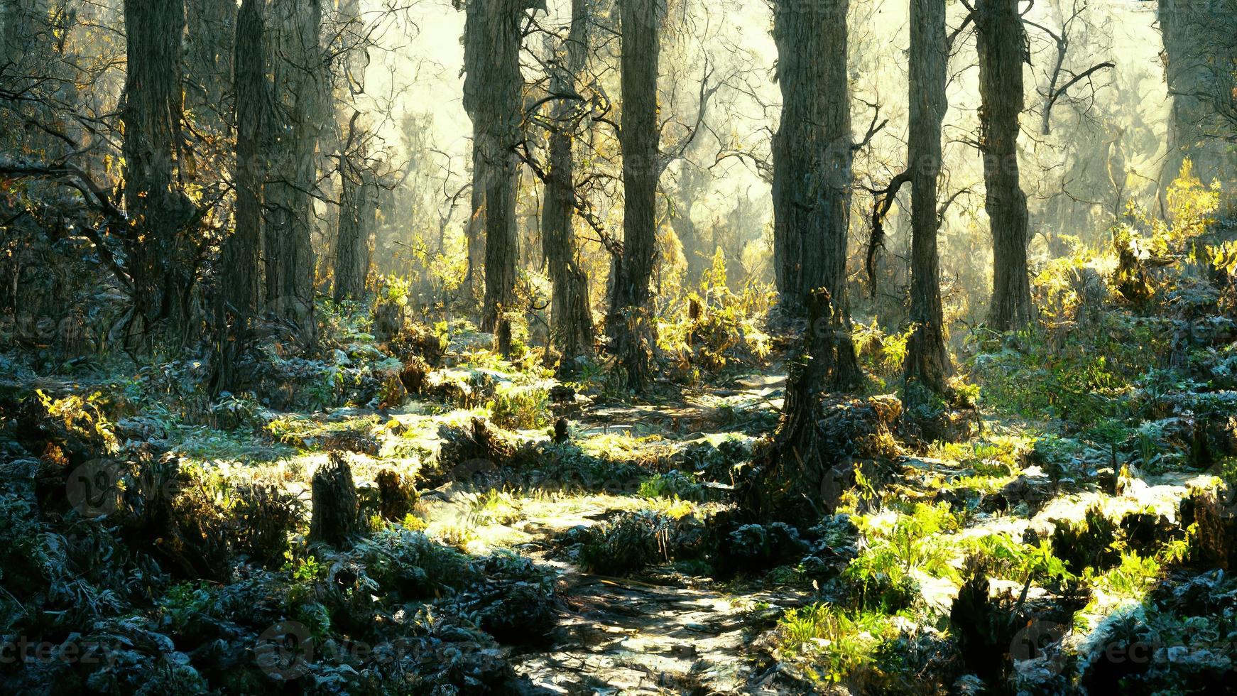 dark souls style forest. Abstract illustration art photo