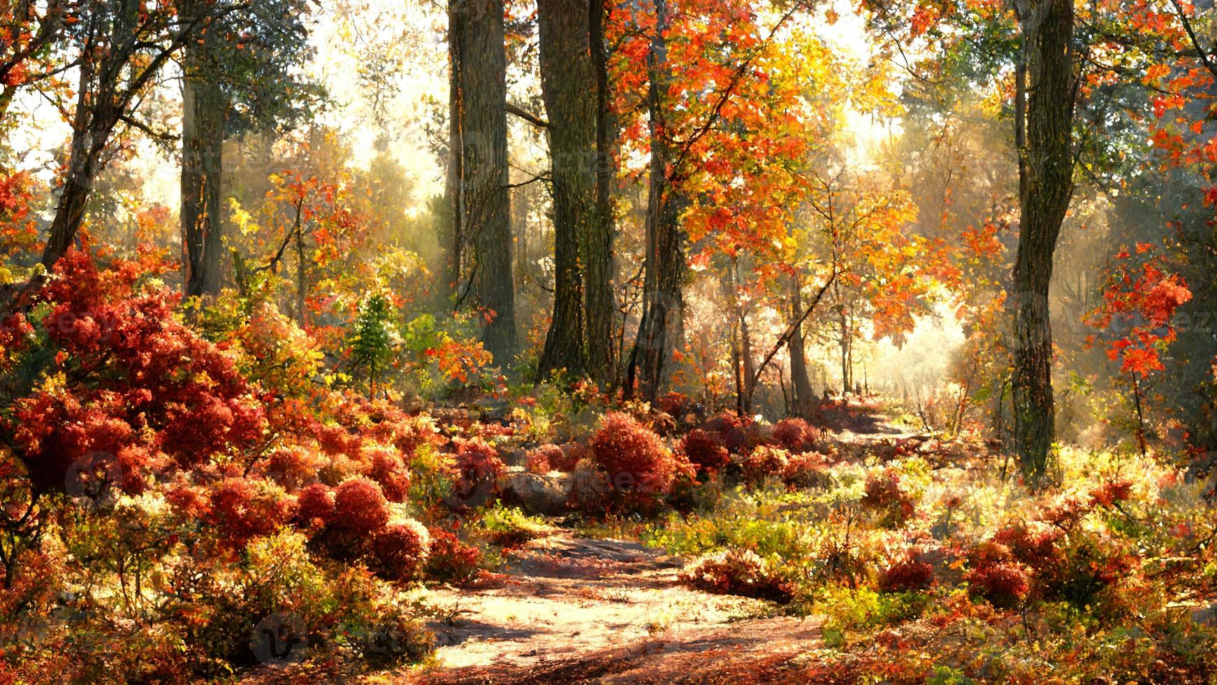otoño paisaje en el bosque hermosa imagen de naturaleza resumen foto