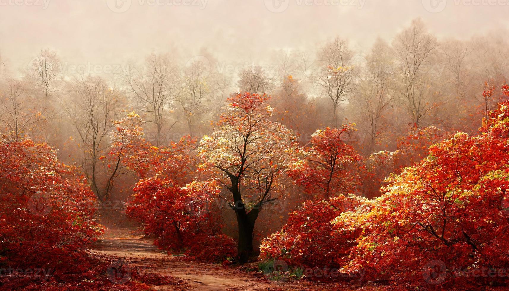 fall forest landscape illustration design photo