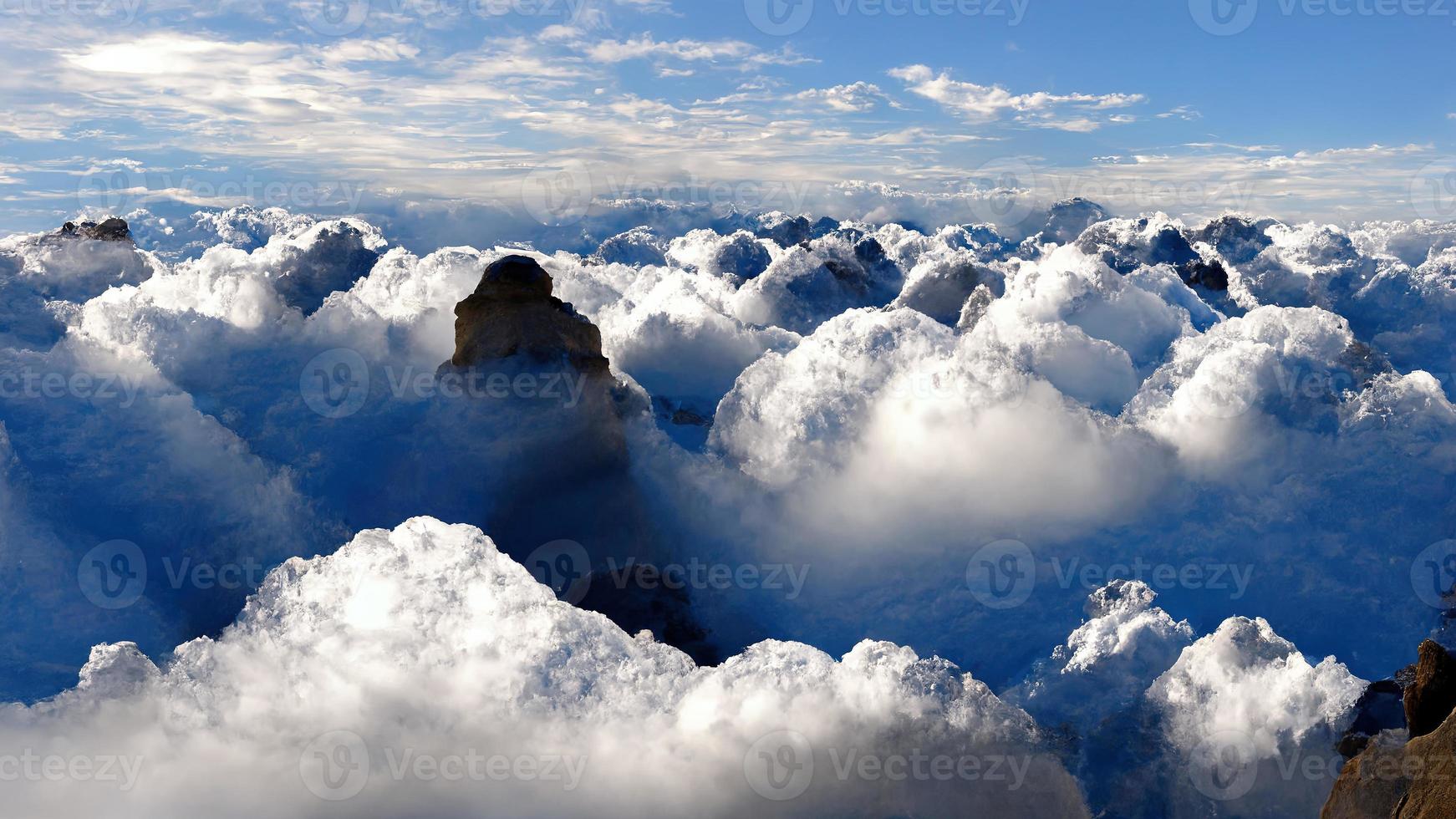 mountain tops in the clouds. Abstract illustration art photo