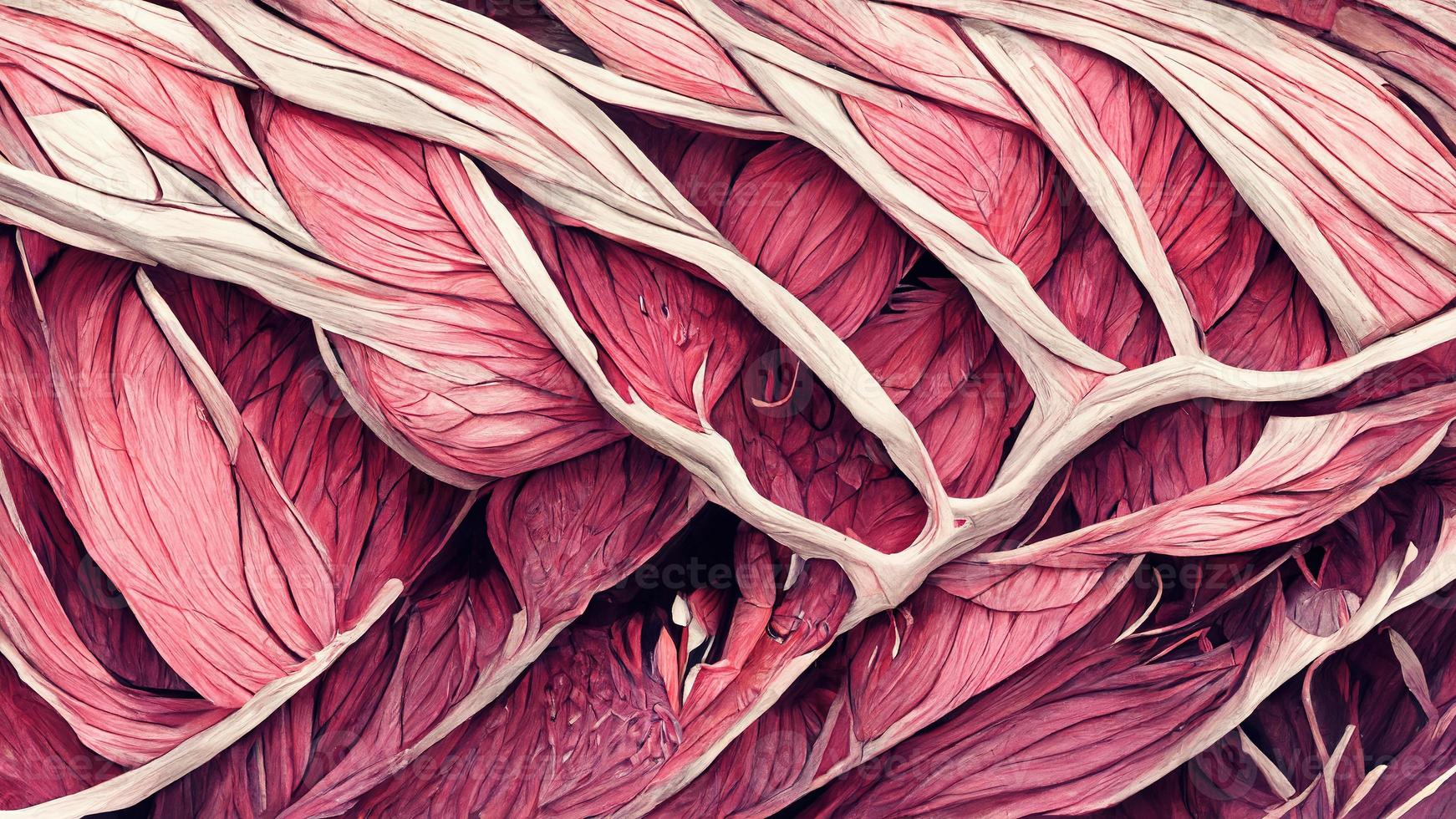 Abstraction of feathers and lines in pink photo