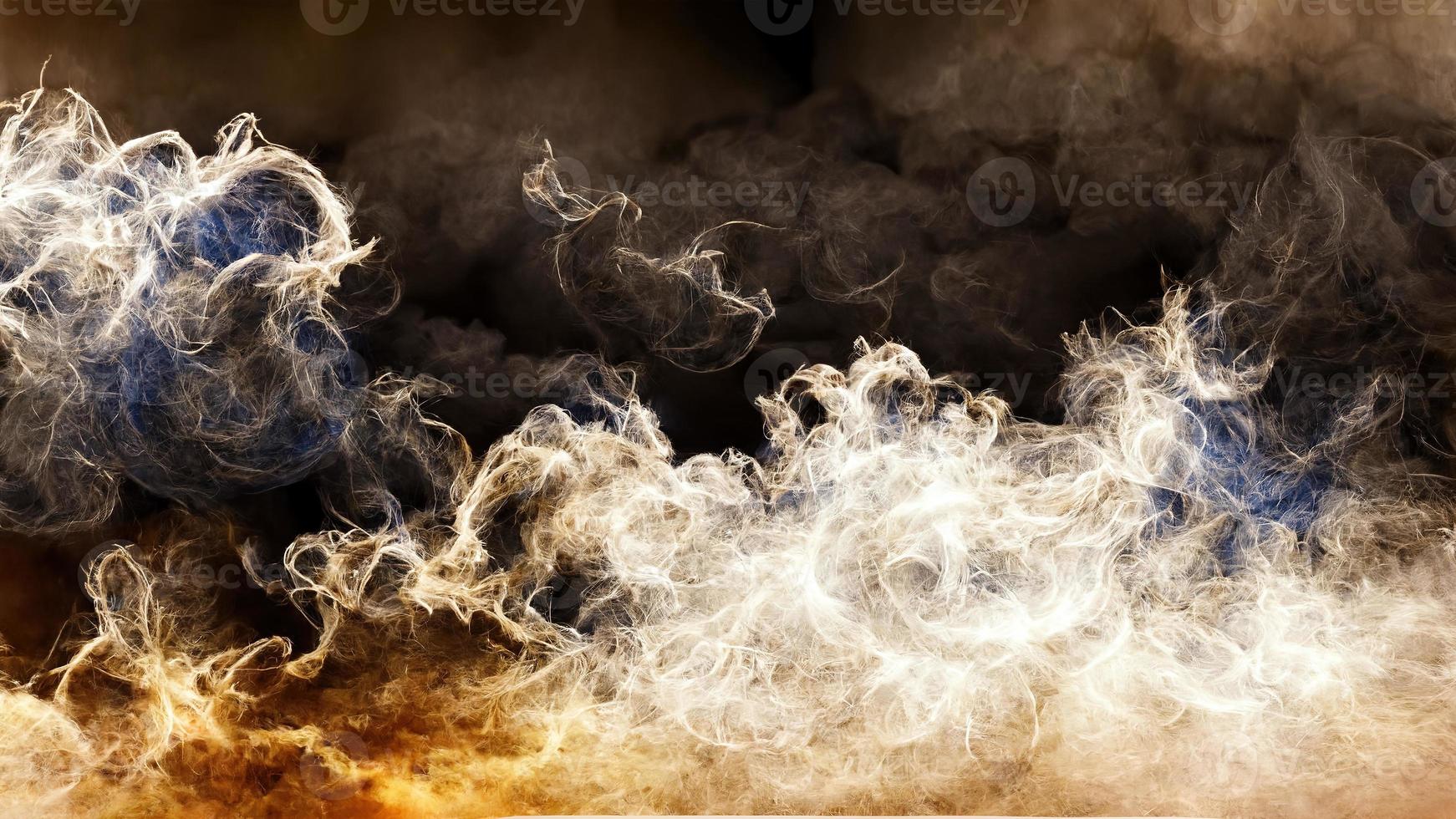 smoke, blue, white, dark background. Abstract illustration art photo