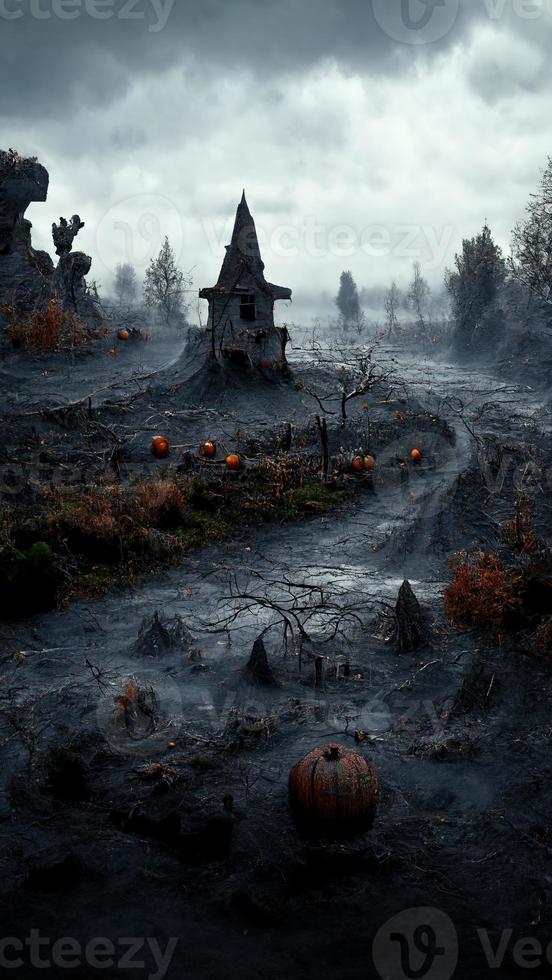 gloomy landscape in honor of halloween photo