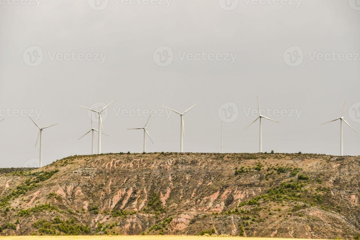 Tall wind turbines photo